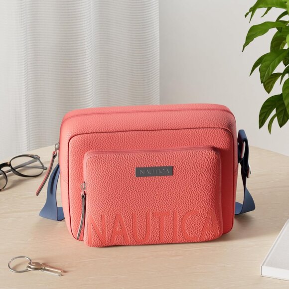Nautica Crossbody Bag Women's Red Out And About Adjustable Shoulder Strap Purse - Picture 2 of 6